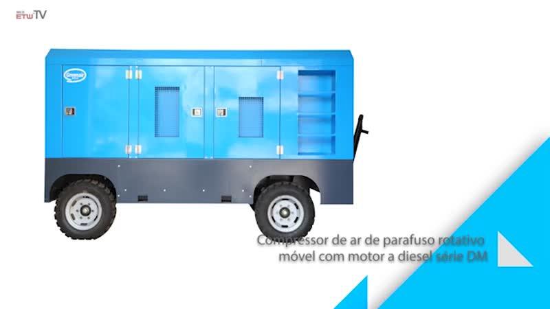 Compressor de ar de parafuso rotativo móvel com motor a diesel série DM
